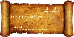 Lupu Leonóra névjegykártya